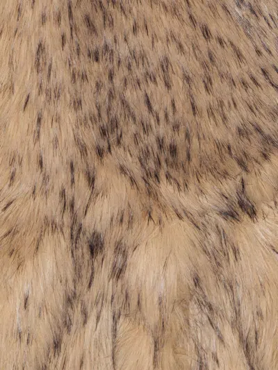 Rotate Birger Christensen Plush Faux Fur Scarf In Rich Nougat