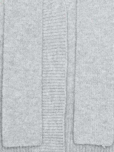 Rotate Birger Christensen Knitwear With Attached Scarf And Cropped Length In Gray