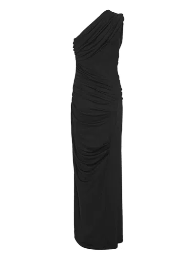 Rotate Birger Christensen Rotate Birgerchristensen Draped One-shoulder Dress In Black