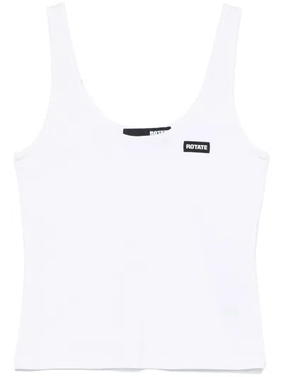Rotate Birger Christensen Rotate Birgerchristensen Logo Tank Top In White