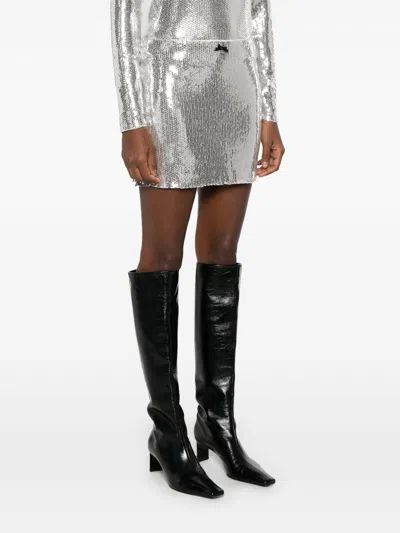 Rotate Birger Christensen Rotate Birgerchristensen Sequin Mini Skirt Silver In Gray