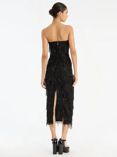 Rotate Birger Christensen Rotate Birgerchristensen Sequins Midi Tube Dress In Black