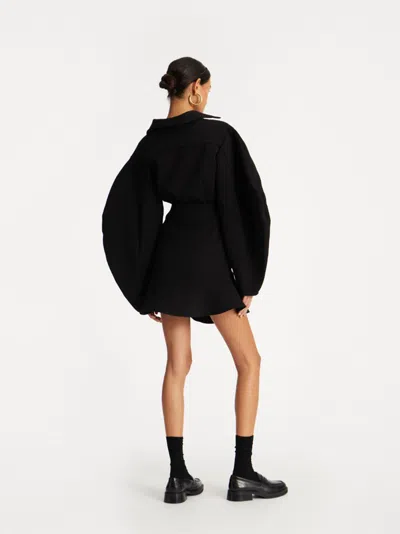 Rotate Birger Christensen Rotate Birgerchristensen Suitting Mini Ruffle Skirt In Black