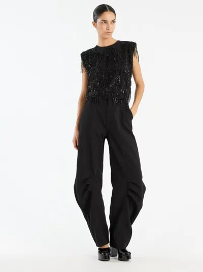 Rotate Birger Christensen Rotate Birgerchristensen Sequinds Sleeveless Top In Black