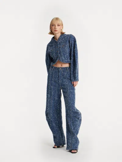 Rotate Birger Christensen Rotate Birgerchristensen Wide Denim Trousers In Blue