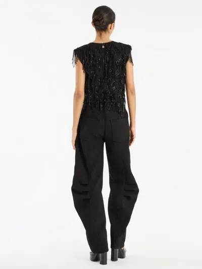 Rotate Birger Christensen Rotate Birgerchristensen Sequinds Sleeveless Top In Black