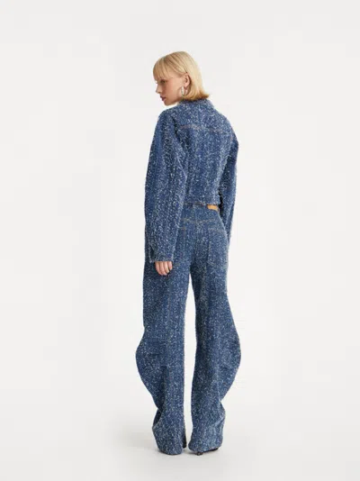 Rotate Birger Christensen Rotate Birgerchristensen Wide Denim Trousers In Blue