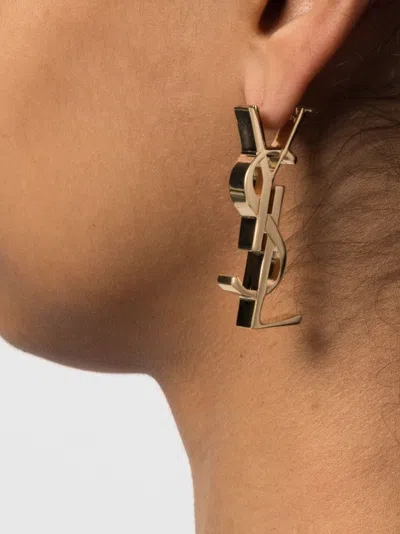 Saint Laurent Cassandre Single Earring In Metal In Gold