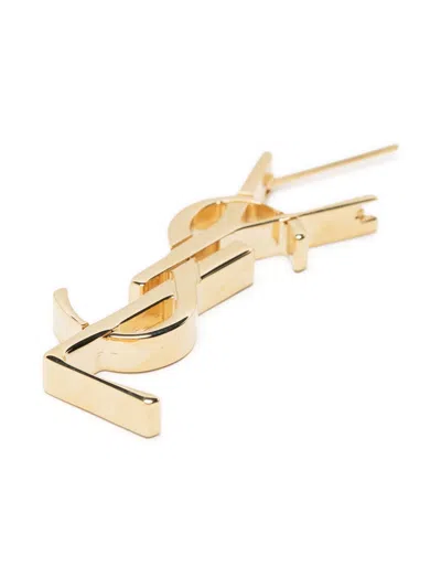 Saint Laurent Cassandre Single Earring In Metal In Gold
