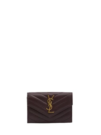 Saint Laurent Cassandre Wallet In Brown