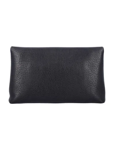 Saint Laurent Cassandre Large Black Envelope Clutch Bag With Logo