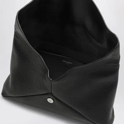 Saint Laurent Cassandre Large Black Envelope Clutch Bag With Logo
