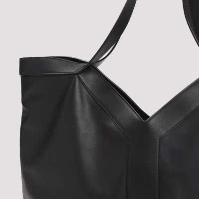 Saint Laurent Maxi Y Tote Bag Black Pebbled Leather In Black