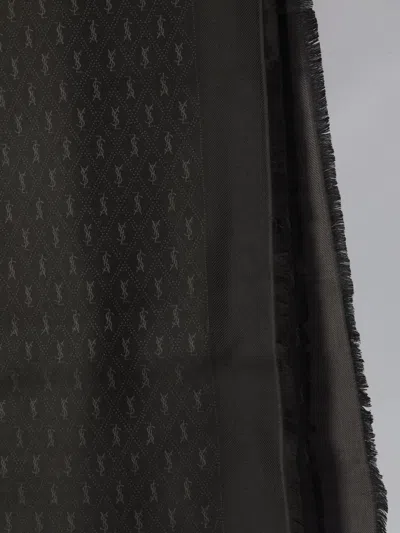 Saint Laurent Large Scarf With Ysl Monogram