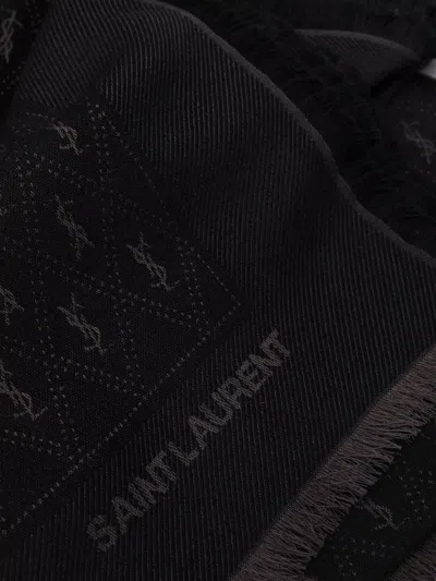 Saint Laurent Large Scarf With Ysl Monogram
