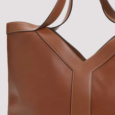 Saint Laurent Y Leather Tote Bag In A Large Size In Brown