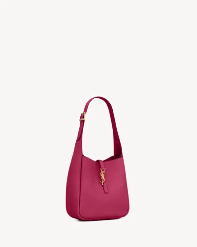 Saint Laurent The 5 À 7 Small And Soft In Hammered Leather In Purple
