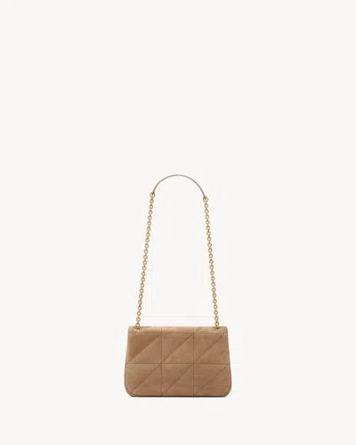 Saint Laurent Women Cappuccino Suede Mini Jamie 4.3 Shoulder Bag In Brown