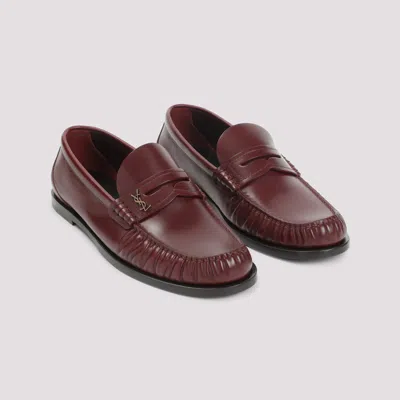 Saint Laurent Laurent Leather Loafers In Brown