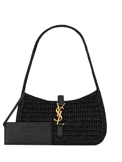 Saint Laurent Mini Le 5 À 7 In Raffia