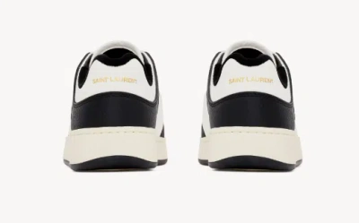 Saint Laurent Black Coffee Grained Leather 61 Sneakers In White