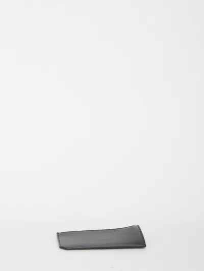 Saint Laurent Tiny Cassandre Fragments Cardholder In Gray