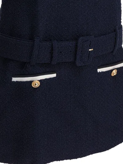 Self-portrait Mini Boucle Dress In Blue