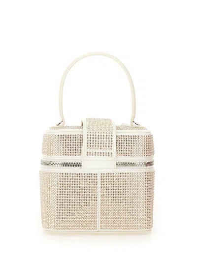Self-portrait Satin Beauty Case With Rhinestones