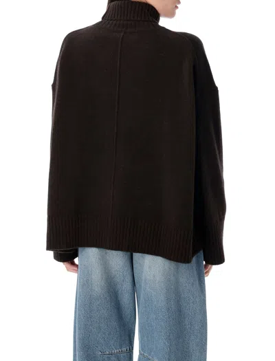 Soeur William High Neck Wool Knit Pullover In Black