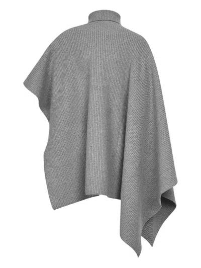 Stella Mccartney Wool And Cashmere Blend Poncho In Gray