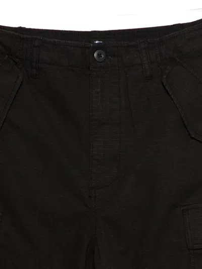 Stussy Black Cotton Ripstop Trousers In Black