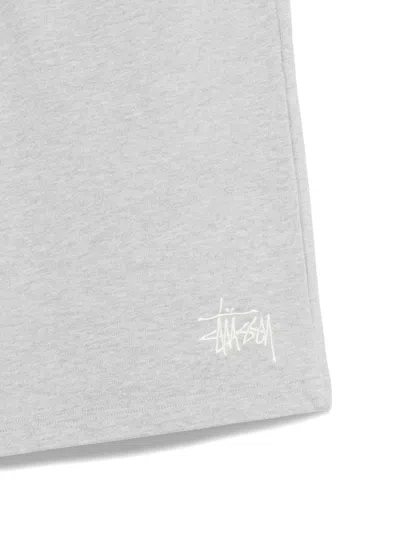 Stussy Grey Heavy Jersey Shorts In Green