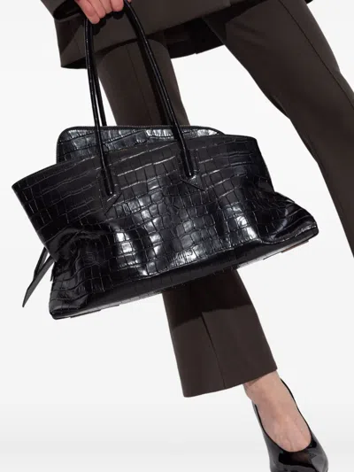 Attico Medium La Passeggiata Embossed Bag In Black
