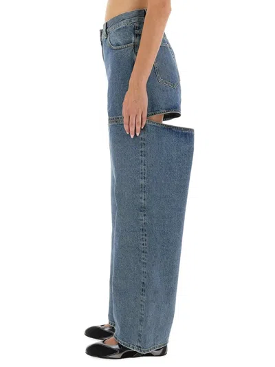 Attico The  Long Denim Jeans In Blue