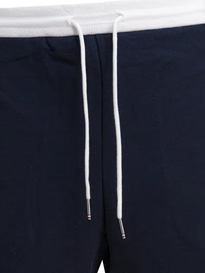 Thom Browne 4-bar Stripes Track Shorts In Blue