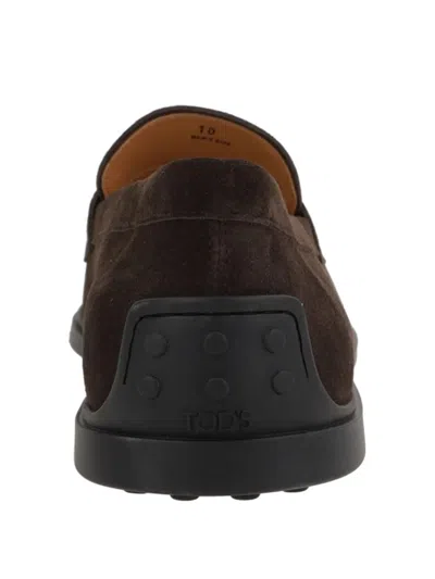 Tod's Loafers With Gommini On Back And Penny Strap In Brown