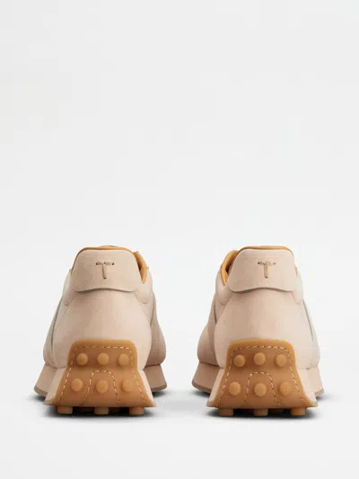 Tod's Vintage Suede Sneakers T In Nude