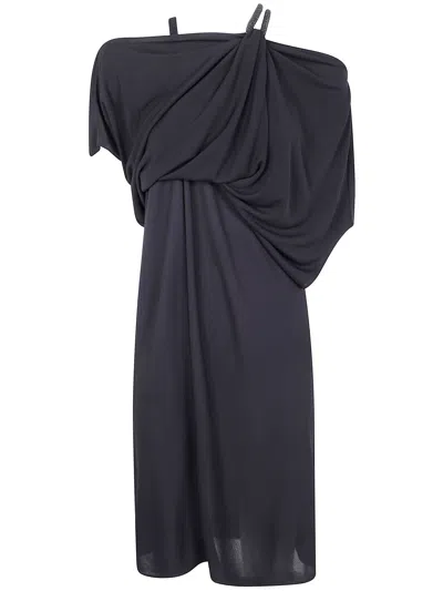 Tom Ford Chain Stones Embroidery On Crepe Jersey Cocktail Dress In Blue