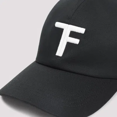Tom Ford Black Baseball Cap With Logo Embroidery On The Front And Logo Lettering On The Rear In Cott In Black