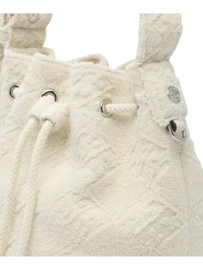 Tory Burch Mini T Monogram Terry Bucket Bag In White