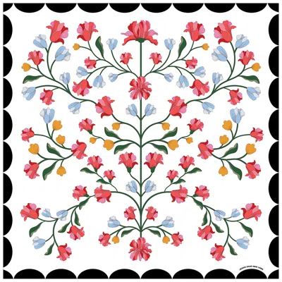 Jessie Zhao New York Double Sided Silk Scarf Floral Echo