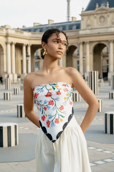 Jessie Zhao New York Double Sided Silk Scarf Floral Echo