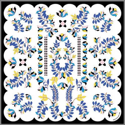 Jessie Zhao New York Double Sided Silk Scarf Floral Parade