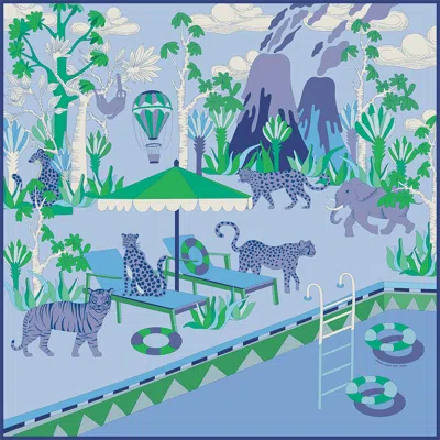 Jessie Zhao New York Double Sided Silk Scarf Jungle Party