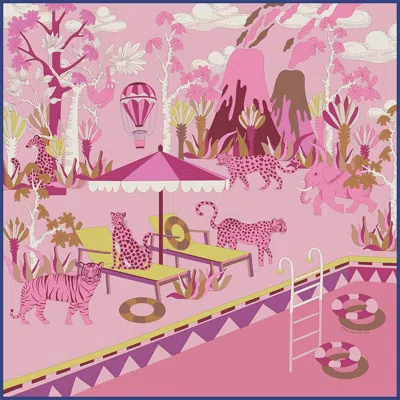 Jessie Zhao New York Double Sided Silk Scarf Jungle Party