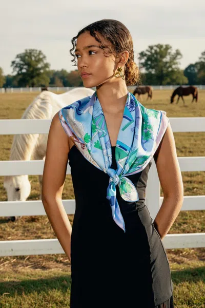 Jessie Zhao New York Double Sided Silk Scarf Jungle Party