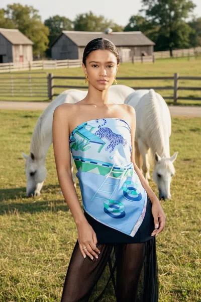 Jessie Zhao New York Double Sided Silk Scarf Jungle Party
