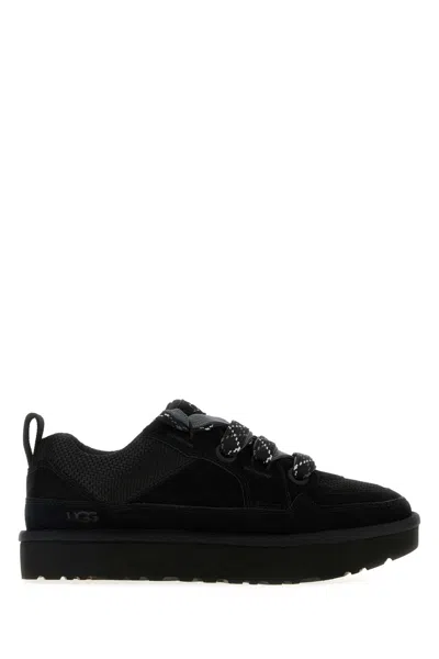 Ugg Black Suede And Mesh Lowmel Sneakers In Black