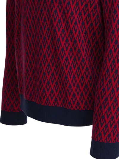 Valentino Garavani Jumper With Toute La V Jacquard Pattern In Multi