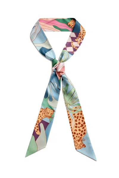 Jessie Zhao New York Silk Skinny Scarf Indoor Forest